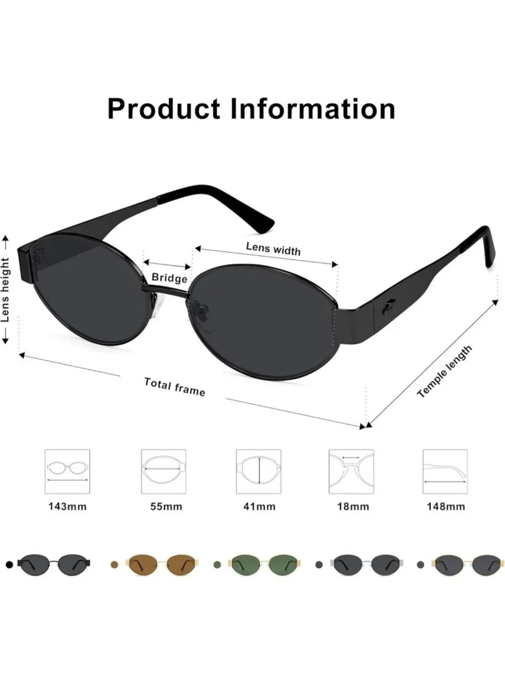 Women's Matte Black Grey Lens Oval Trendy Shades UV400 Protection Sunglasses